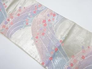 アンティーク　波にのり散らし模様織出し袋帯（材料）